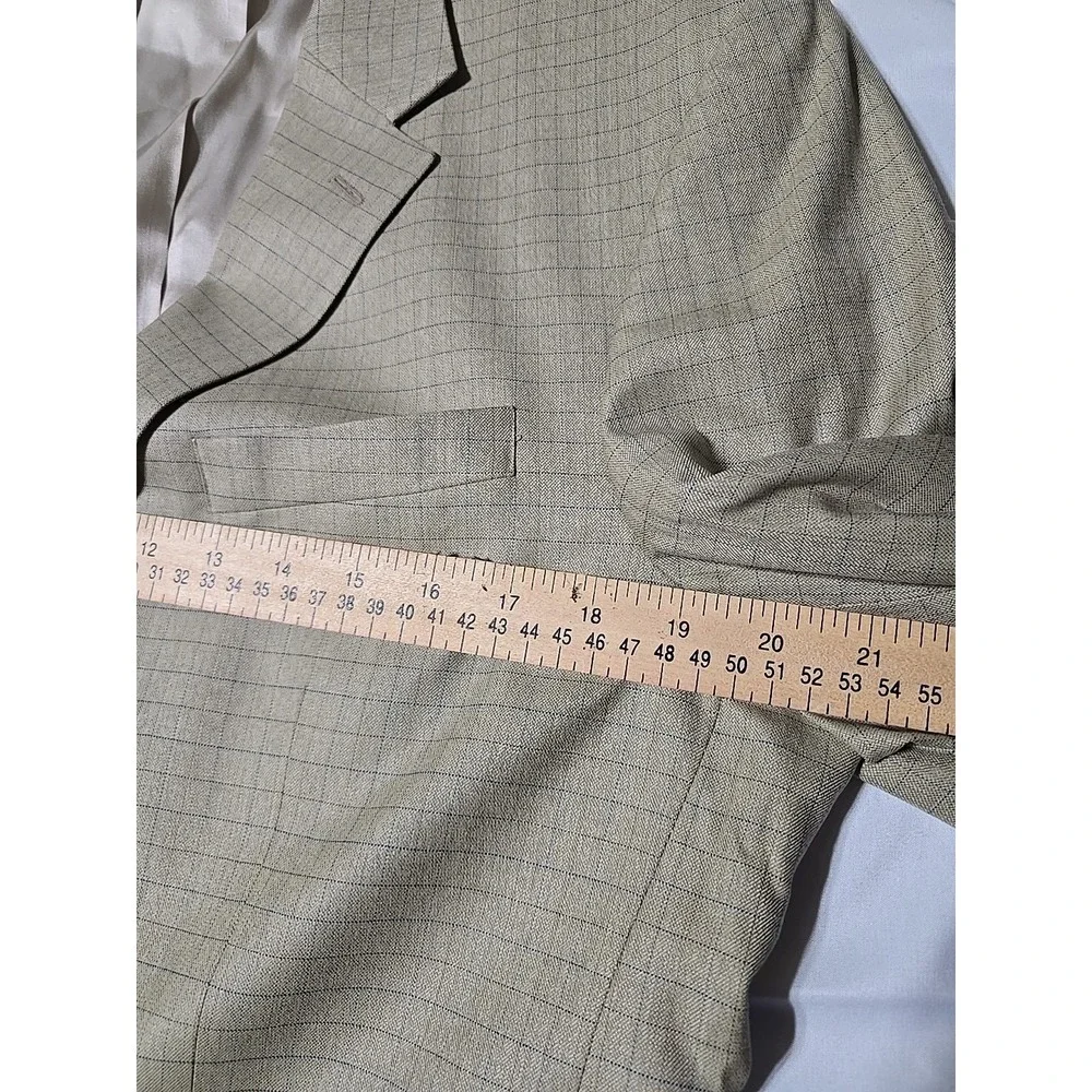 Nautica Tan Beige Plaid Men's WOOL SPORT COAT 42R blazer suit jacket